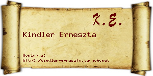 Kindler Erneszta névjegykártya
